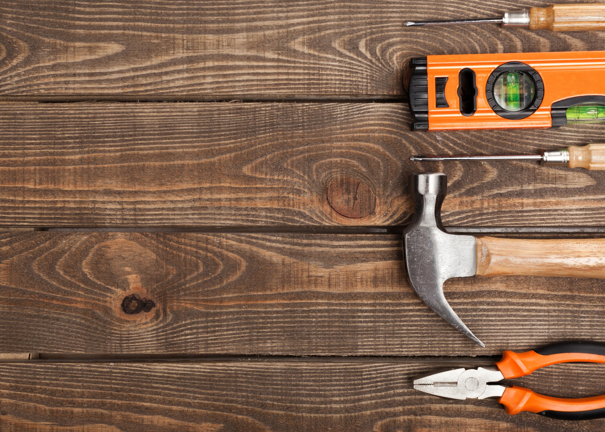 tools on wood